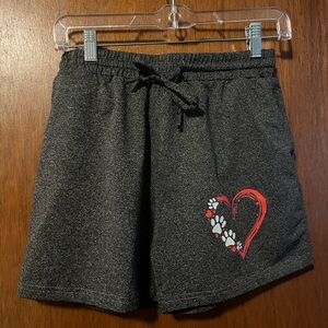 Gray Women's Shorts with Heart Design
